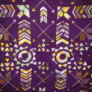 LulaRoe Purple BOHO Arrow Pattern OS Leggings